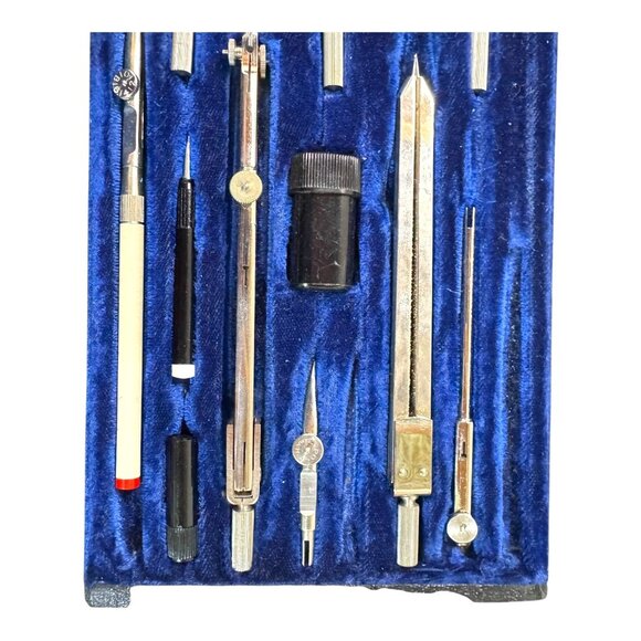 Vintage Post Designmaster 145CP Drafting Tool Compass Set With Case Germany READ - Picture 7 of 12